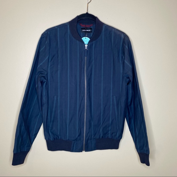 Bonobos | Jackets & Coats | Bonobos The Boulevard Bomber Jacket Navy Blue Pinstripe Sz S | Poshmark